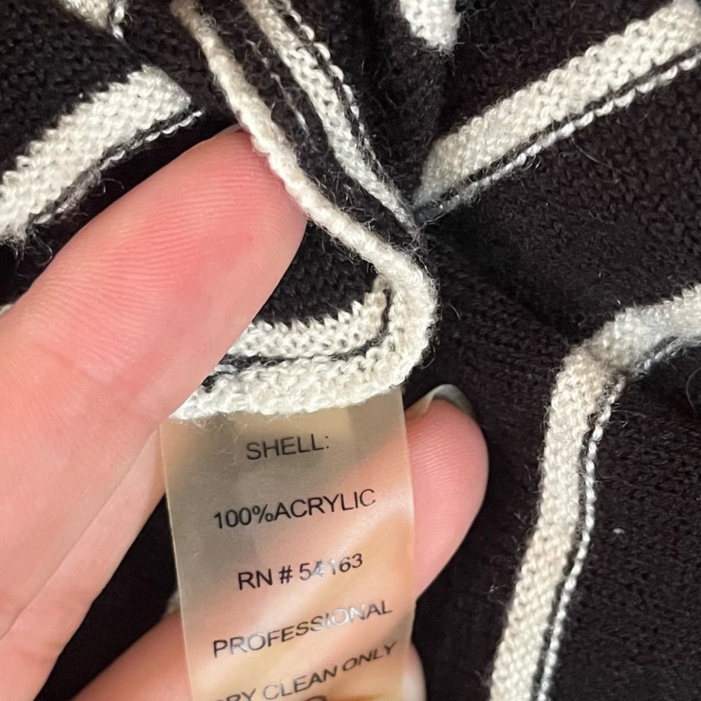 Calvin Klein Medium Black White Vertical Stripe Office Work Knit Stretchy Dress - Picture 8 of 8